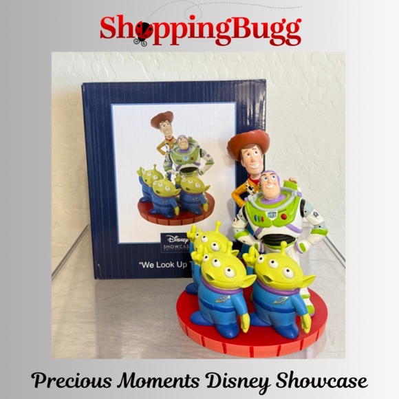 Precious Moments Other - Precious Moments Disney We Look Up To You Toy Story Woody Buzz & Martians 191701